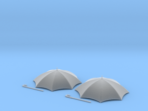 1/24 scale rain umbrellas x 2 in Clear Ultra Fine Detail Plastic