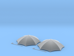 1/16 scale rain umbrellas x 2 in Clear Ultra Fine Detail Plastic
