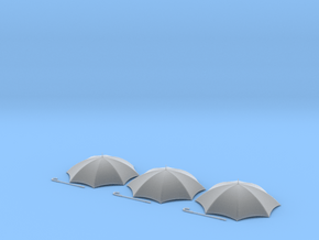 1/15 scale rain umbrellas x 3 in Clear Ultra Fine Detail Plastic