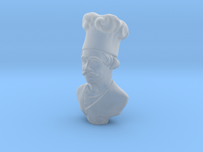 1/9 scale Chef de cuisine bust in Clear Ultra Fine Detail Plastic