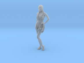 1/15 scale dressed beach girl posing figure A in Clear Ultra Fine Detail Plastic