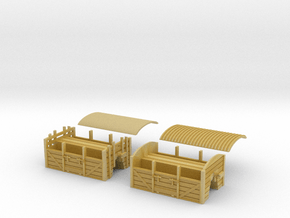 Listowel Lartigue Cattle and Covered Trucks (N) in Tan Fine Detail Plastic