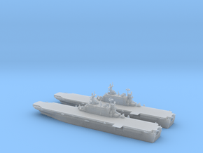 1/1800 scale USS Tarawa LHA-1 assault ships x 2 in Clear Ultra Fine Detail Plastic