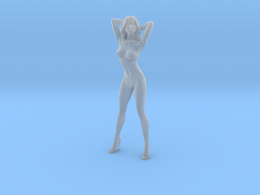 1/24 scale bikini beach girl posing figure A in Clear Ultra Fine Detail Plastic
