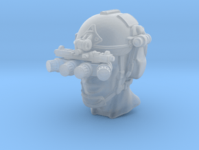 1/24 scale SOCOM operator B helmet & head x 1 in Clear Ultra Fine Detail Plastic