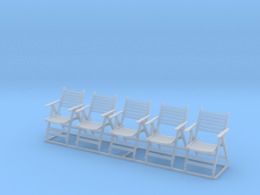 1/35 scale wooden chairs set B x 5 in Clear Ultra Fine Detail Plastic