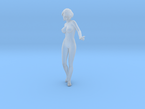 1/35 scale nude beach girl posing figure B in Clear Ultra Fine Detail Plastic