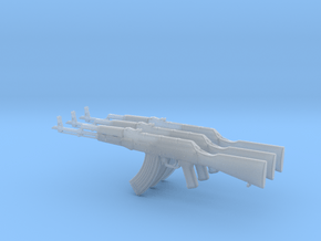 1/12 scale Avtomat Kalashnikova AK-47 rifles x 3 in Clear Ultra Fine Detail Plastic