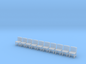 HO Scale 10 Chairs in Clear Ultra Fine Detail Plastic