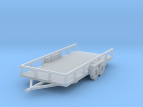 HO Scale Four set of Flat Bed Trailer in Clear Ultra Fine Detail Plastic