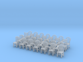 HO Scale Assorted Chairs in Clear Ultra Fine Detail Plastic