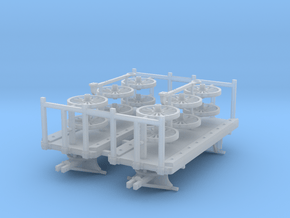 S Scale Baggage Cart Kit Two Pack in Clear Ultra Fine Detail Plastic