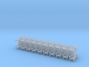 HO Scale Parlor chairs X40 (higher detail) in Clear Ultra Fine Detail Plastic