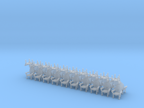 HO Scale Parlor Chairs X30 (Higher detail) in Clear Ultra Fine Detail Plastic