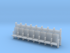HO Scale 8 X 3 Theater Seats  in Clear Ultra Fine Detail Plastic