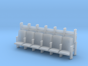 HO Scale 6 X 3 Theater Seats  in Clear Ultra Fine Detail Plastic
