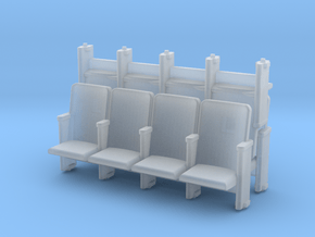 HO Scale 4 X 3 Theater Seats  in Clear Ultra Fine Detail Plastic