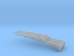 1/10 scale Springfield M-1 Garand rifles x 3 in Clear Ultra Fine Detail Plastic