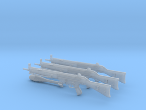 1/10 scale H&K G-3A3 rifles & DM-22A1 grenades x 3 in Clear Ultra Fine Detail Plastic