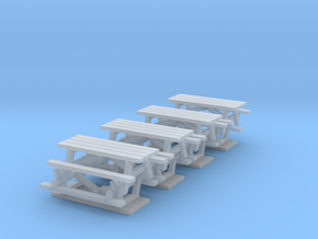 N Scale Picnic Tables x8 in Clear Ultra Fine Detail Plastic