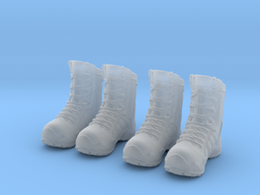 1/24 scale military boots C x 2 pairs in Clear Ultra Fine Detail Plastic