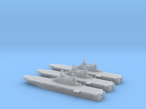 1/2000 scale USS Tarawa LHA-1 assault ships x 3 in Clear Ultra Fine Detail Plastic