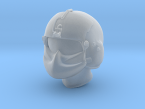1/18 scale gunner HGU-56P helmet & shield head x 1 in Clear Ultra Fine Detail Plastic