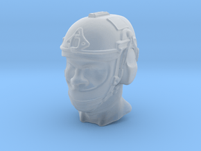 1/18 scale SOCOM operator E helmet & head x 1 in Clear Ultra Fine Detail Plastic