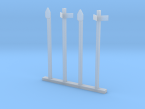 HO Half kM and kM Posts - Old Rail Type in Clear Ultra Fine Detail Plastic
