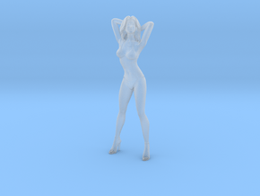 1/32 scale bikini beach girl posing figure A in Clear Ultra Fine Detail Plastic