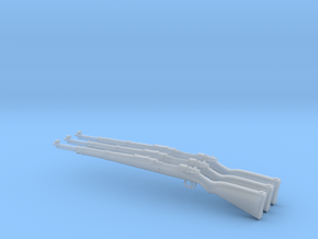 1/12 scale Mauser Karabiner K-98k Kurz rifle x 3 in Clear Ultra Fine Detail Plastic