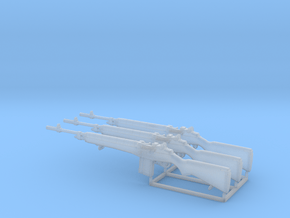 1/15 scale Springfield Armory M-14 rifles x 3 in Clear Ultra Fine Detail Plastic