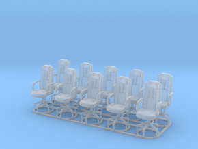 1/48 scale office chairs set A x 10 in Clear Ultra Fine Detail Plastic