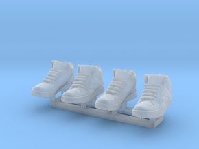 1/24 scale sneaker shoes A x 2 pairs in Clear Ultra Fine Detail Plastic