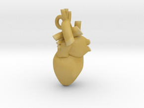 Human Heart Pendant in Tan Fine Detail Plastic