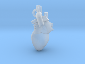 Human Heart Pendant in Clear Ultra Fine Detail Plastic