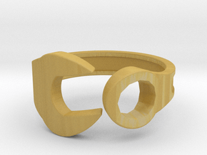Spanner Ring Size 7 in Tan Fine Detail Plastic