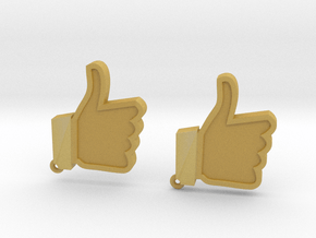 Facebook like earrings in Tan Fine Detail Plastic