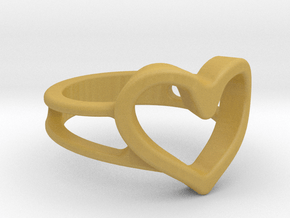 Heart ring in Tan Fine Detail Plastic