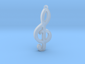 Music Note treble clef in Clear Ultra Fine Detail Plastic