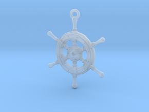 Ship Wheel Pendant in Clear Ultra Fine Detail Plastic