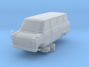 1-87 Ford Transit Mk1 Long Base Van Mini Bus (repa in Clear Ultra Fine Detail Plastic