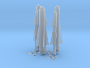 1/18 scale AGM-65 Maverick missiles on LAU-117 x 3 in Clear Ultra Fine Detail Plastic