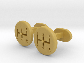 Gear Lever cufflinks in Tan Fine Detail Plastic