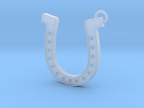 Horseshoe pendant in Clear Ultra Fine Detail Plastic