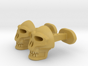 Skull Cufflinks in Tan Fine Detail Plastic