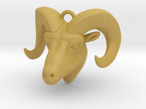 Ram head pendant in Tan Fine Detail Plastic