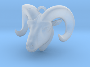 Ram head pendant in Clear Ultra Fine Detail Plastic