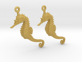 Sea Horse Earrings in Tan Fine Detail Plastic