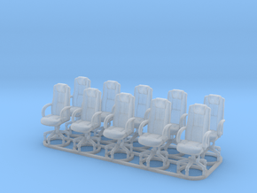 1/64 scale office chairs set A x 10 in Clear Ultra Fine Detail Plastic